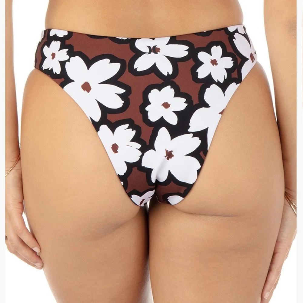 Hurley Bold Daisy Mid Rise Bikini Bottoms